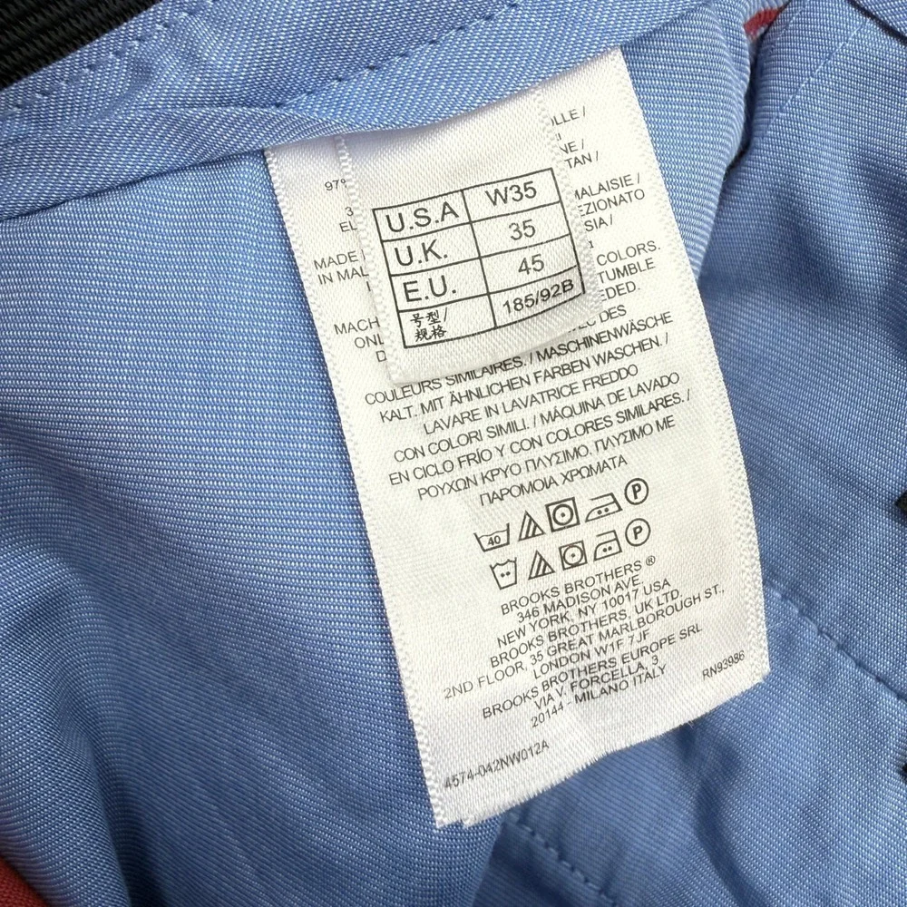 Brooks Brothers Advantage Chino Men 35W Red Pink NWT Waistband Flat Front